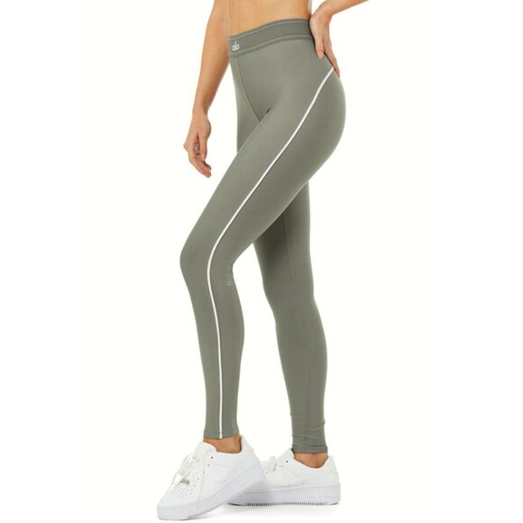 Alo Airlift High-Waist Suit Up Leggings Sterling Steel Grey Hi-Rise Tights Pants - Picture 2 of 12